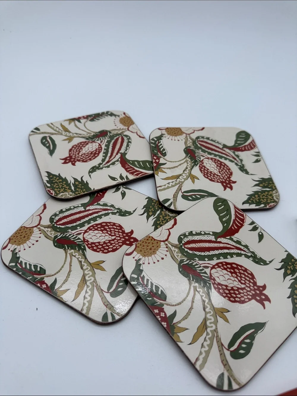 Williams Sonoma French Floral Hard Coasters Set of 4 2012 Original Box